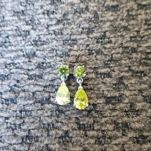 Elegant Silver and Yellow Drop Earrings